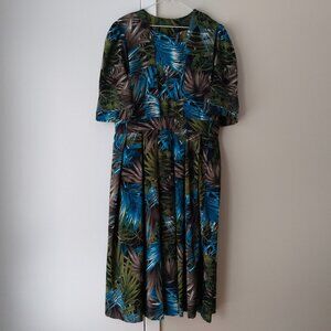 Hawaiian Tropical Dress 46" Bust 37.5" Waist Amish Mennonite Cape Old Colony